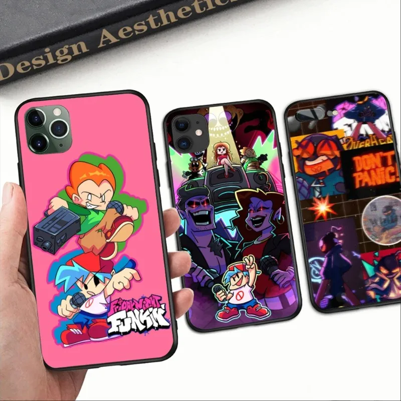 Custodia Per Telefono Da Gioco Funkin Friday Night Per Iphone 14 13 12 11 Xs X 8 7 6 Plus Mini Pro Max Se 2022 Cover Morbida Nera Per Telefono