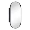 Oval Stainless Steel Recessed Medicine Cabinet with Adjustable Glass Shelves Wall Mount Organizer 4