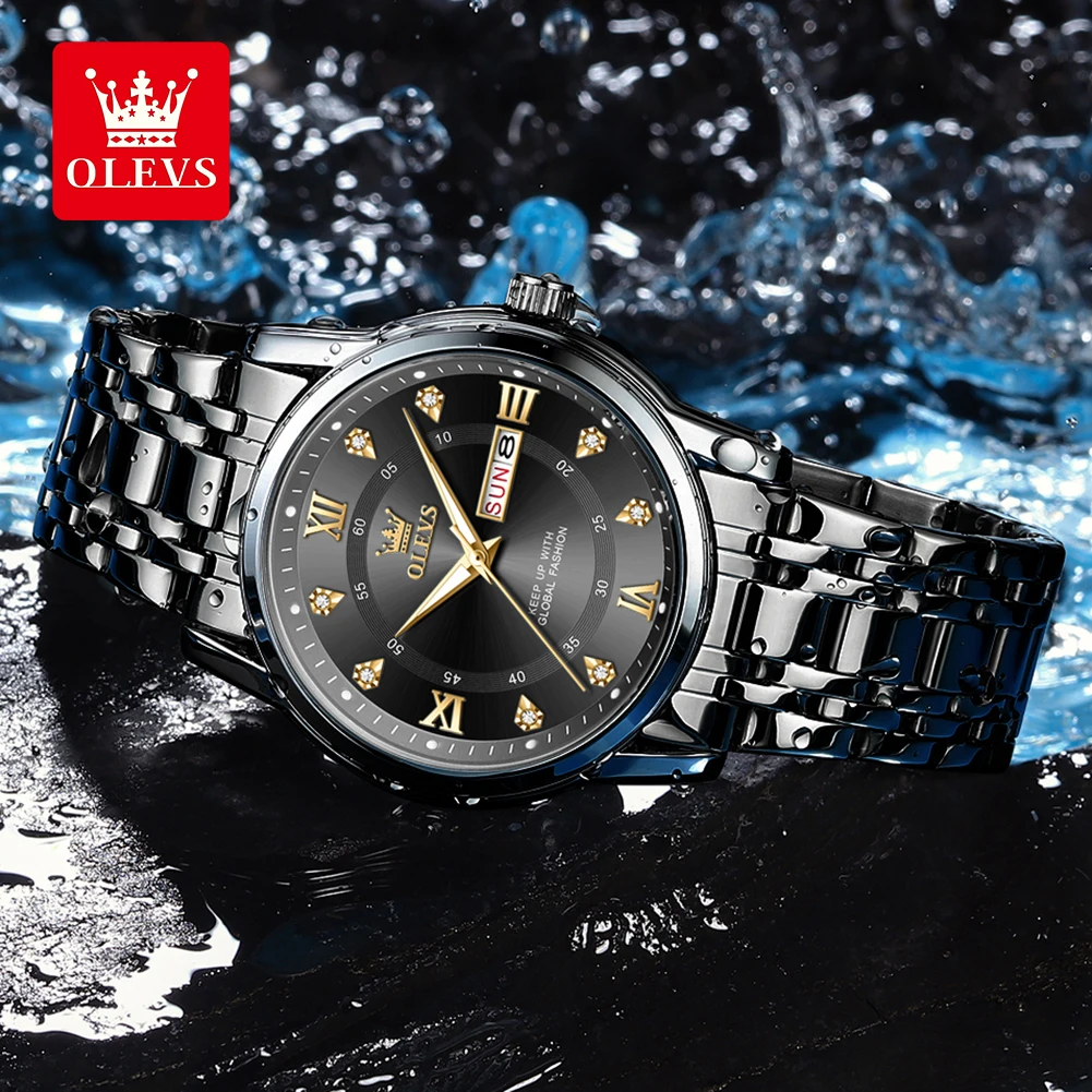 ساعة OLEVS 5513 للرجال أصلية من ماركة الموضة كوارت...
