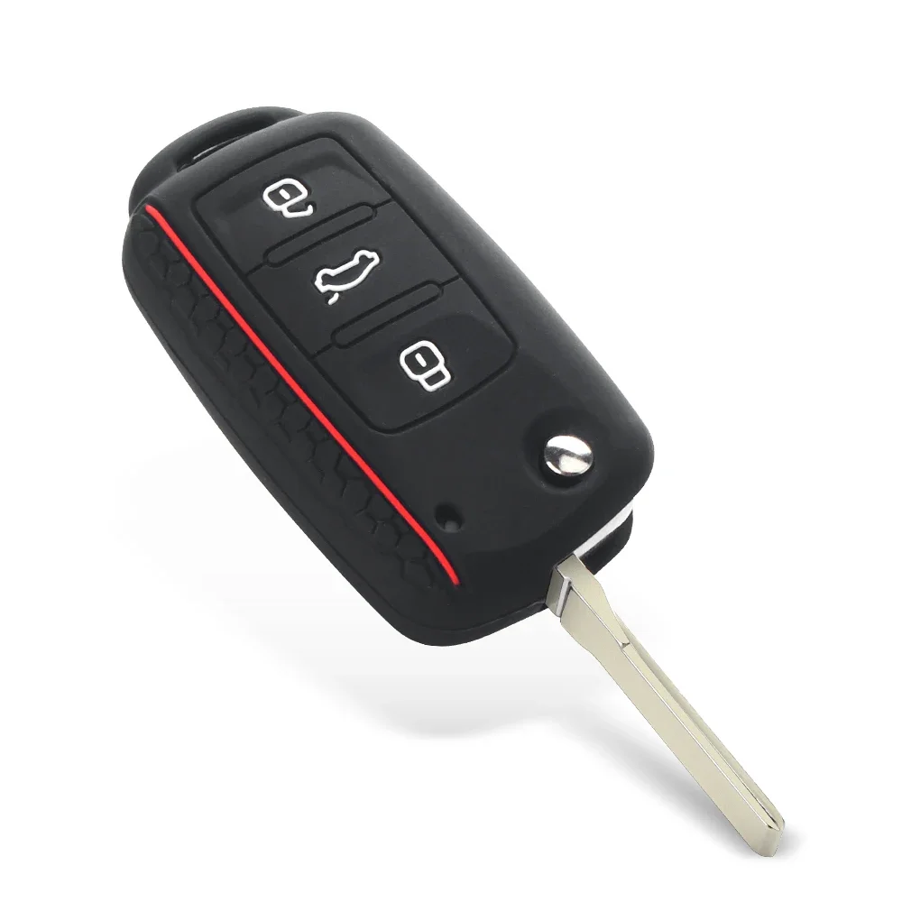 Silicone Remote Key Fob Case Cover For SEAT Leon Ibiza For VW Golf Polo Bora Beetle Tiguan SKODA Fabia Superb key case cover