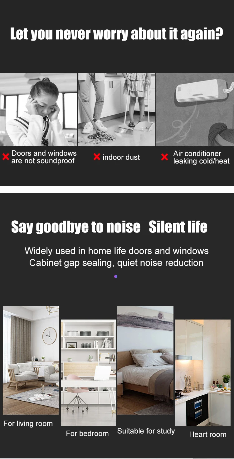 Description Picture 4 of item95cm Waterproof Sealing Strip Under The Door Windproof Plug Bedroom Door Bottom Guard Plate Dustproof Sound Insulation Strips