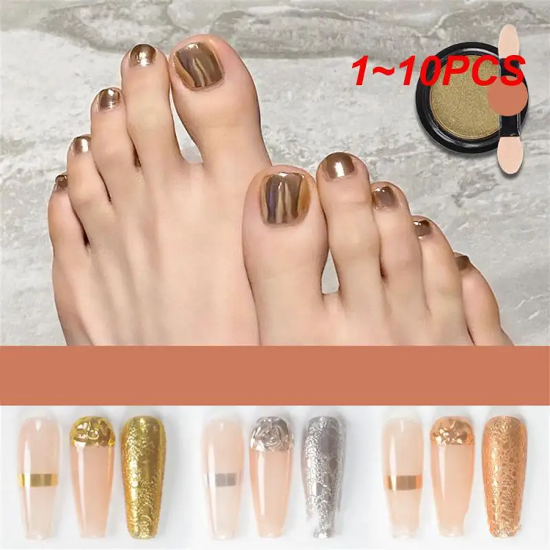 1 ~ 10Pcs New Nail Powder Mirror Gold Silver Glitter Powder Chrome Aurora Per Manicure Holographic Nail Art Decoration Nails