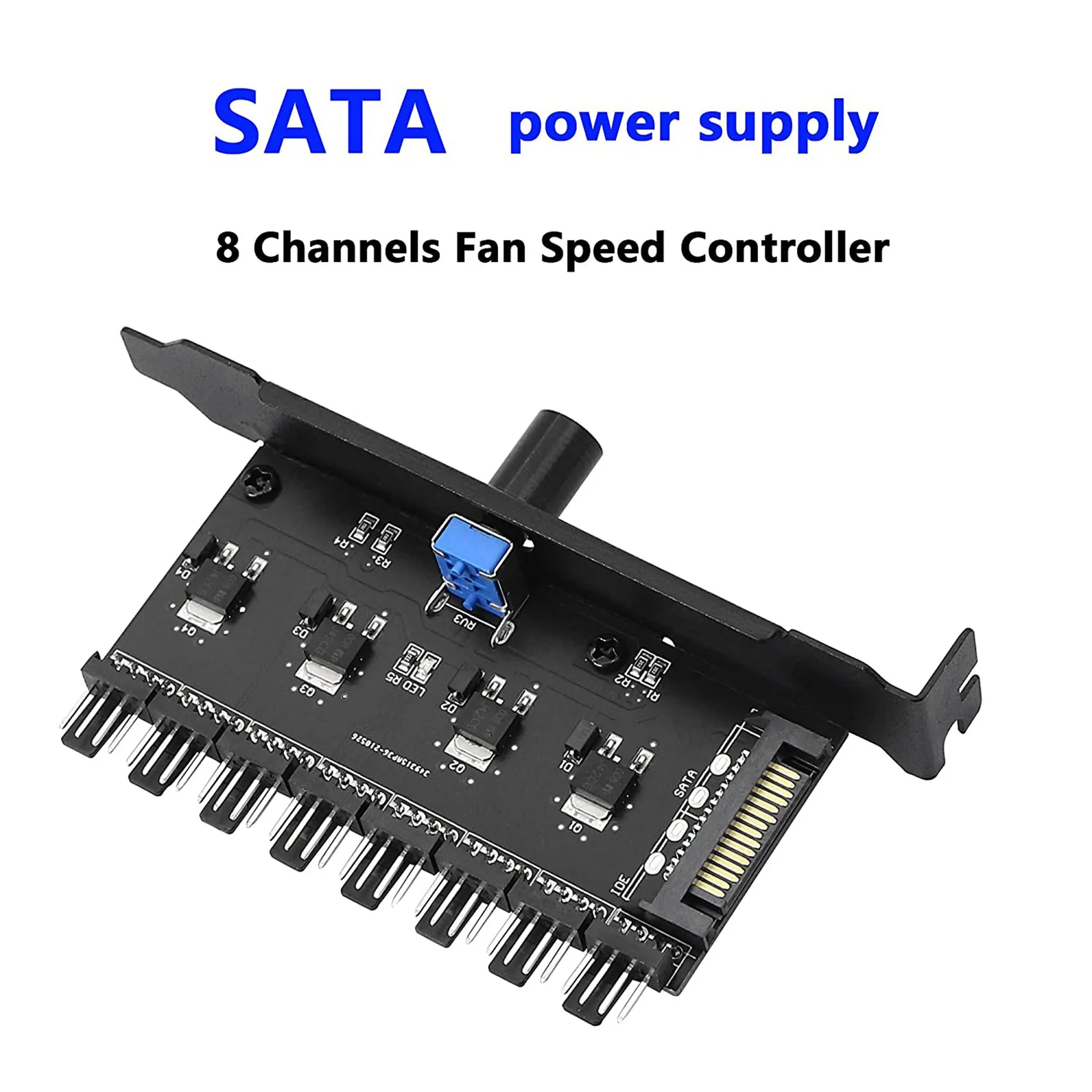 PC 선풍기 허브 냉각 선풍기 속도 컨트롤러, CPU 케이스 HDD VGA PWM 선풍기 PCI 브래킷 전원, 12V 선풍기 (SATA), 8 채널