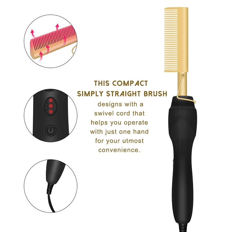 Heating Comb Electric Blow Brush Hairdressing Styling Tools for Man Beard Women Hair Hot Heating Comb Gifts 5