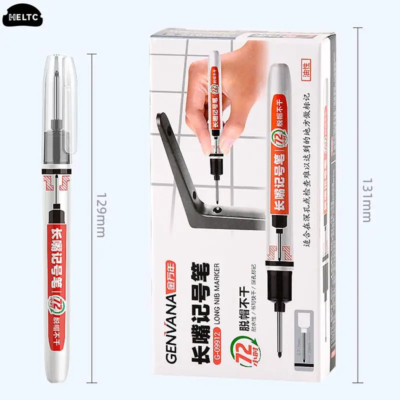 20mm Long Nib Markers Pen Write Smoothly Woodworking Oil Based Deep Hole Woodworking Marker Pen Red/Black/Blue/White Ink Tool