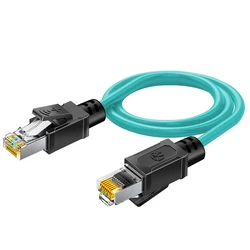 Enhanced Industrial Ethernet Cable - Short Cat6a SFTP, Nylon, 10Gbps Rated, Oil - Resistant for Railway and Factory Automation Applications (Cat6a Blue)