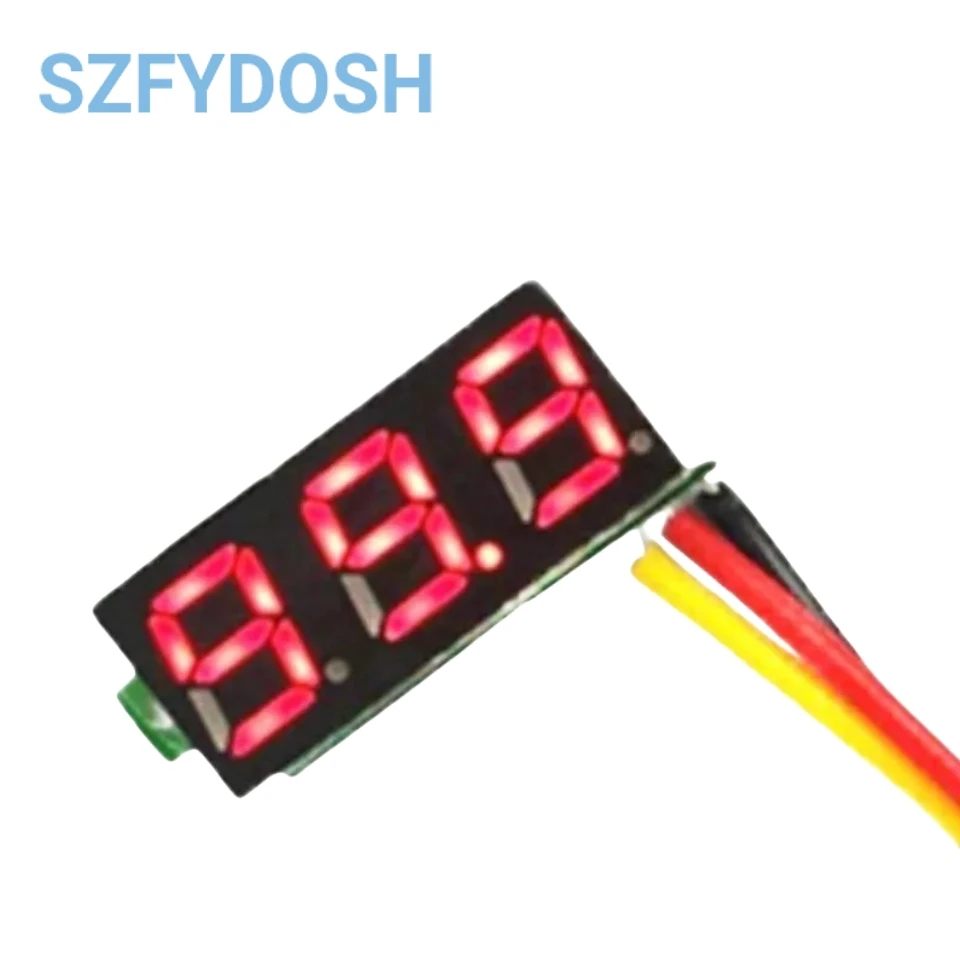 0.28 Inch 2.5V-40V Mini Digital Voltmeter Voltage Tester Meter Red/Blue/yellow/green LED Screen Electronic Parts Accessories 3