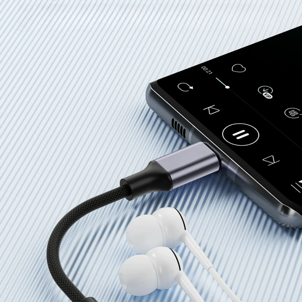 타입 C to 3.5mm 오디오 어댑터 케이블 USB C to 3.5mm 여성용 헤드폰 잭 어댑터 아이폰 16 15 삼성 DAC 디지털 디코더용