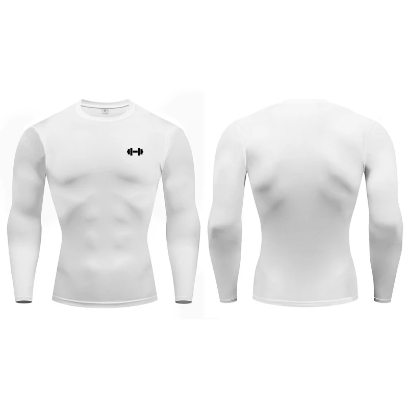 Magliette a Compressione da Uomo, Maniche Lunghe, Abbigliamento Sportivo Primaverile, T-shirt per Allenamento, Elastica e ad Asciugatura Rapida, Top Sportivi per Palestra e Workout - immagine 5