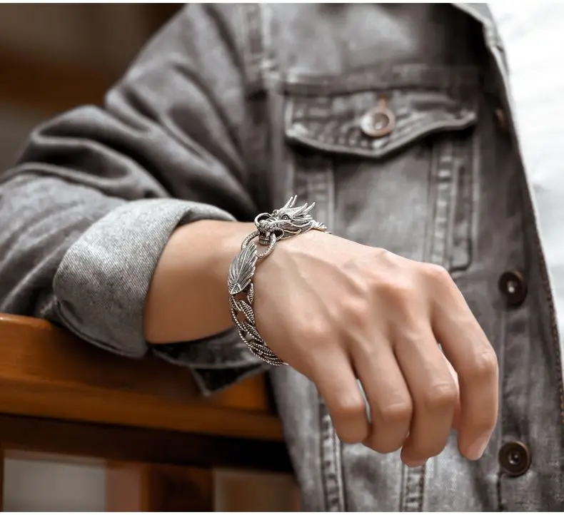 Vintage Fashion Personality Keel Bracelet Hip Hop Punk Cuban Chain Banquet Jewelry Accessories Gift