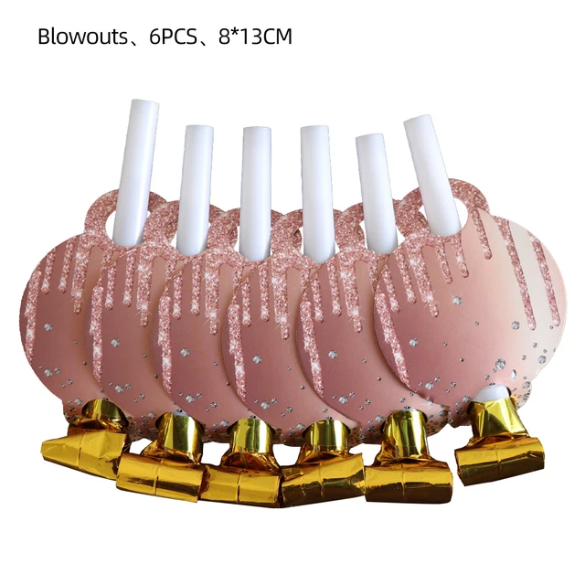 Rose Gold Bronzing Party Disposable Cutlery Set Paper Plate Birthday Wedding Bridal Shower Baby Decorative Supplies Blowouts-6PCS