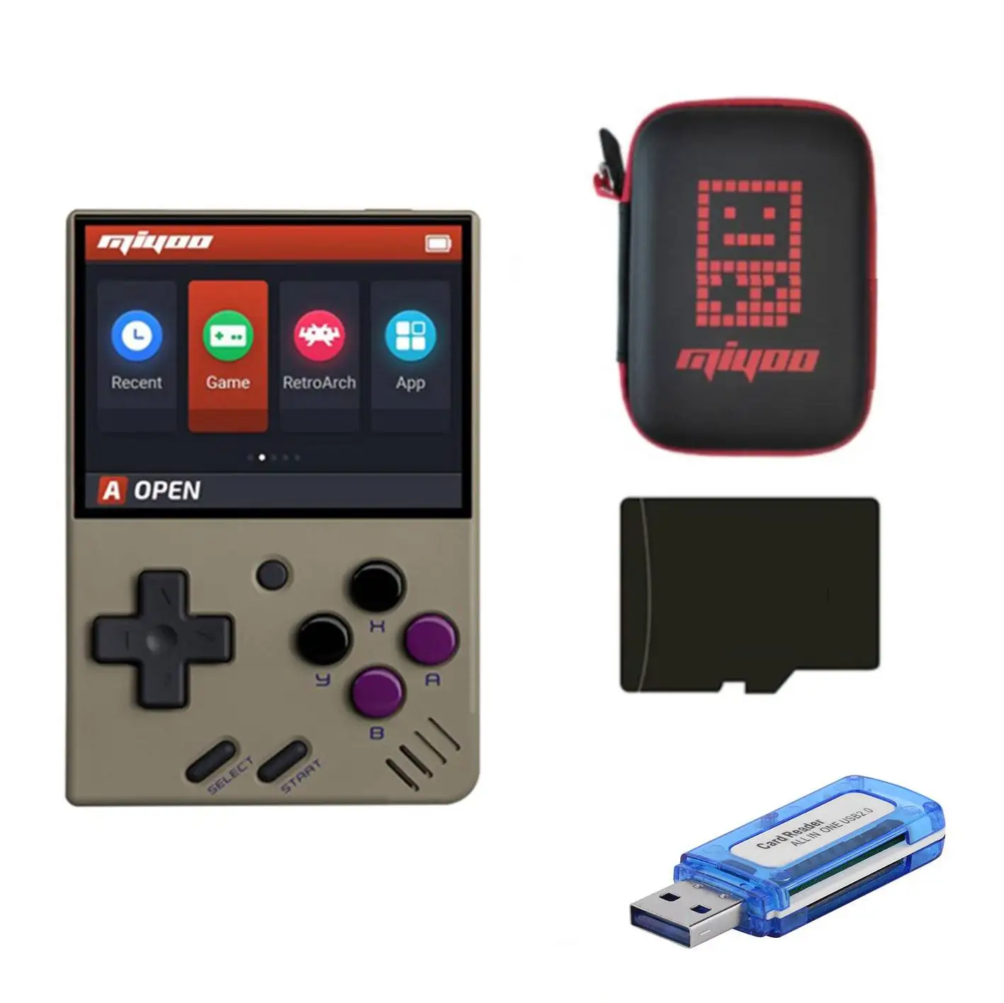 Miyoo Retro Video Game Console Protable Mini Pocket Handheld Gaming Consoles Built-In 2500+ Classic Games 2.8 Inch IPS for Kids 