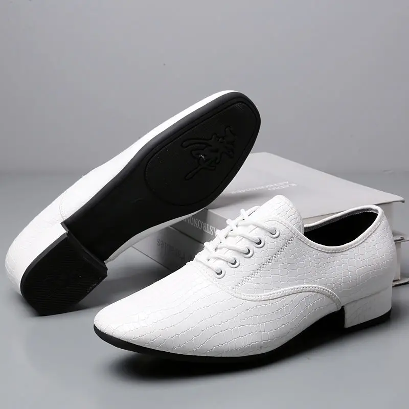 White Stone Pattern New Dance Shoes Square Dance Shoes Soft Sole Social Dance Shoes Leather Latin Dance Sneakers 2