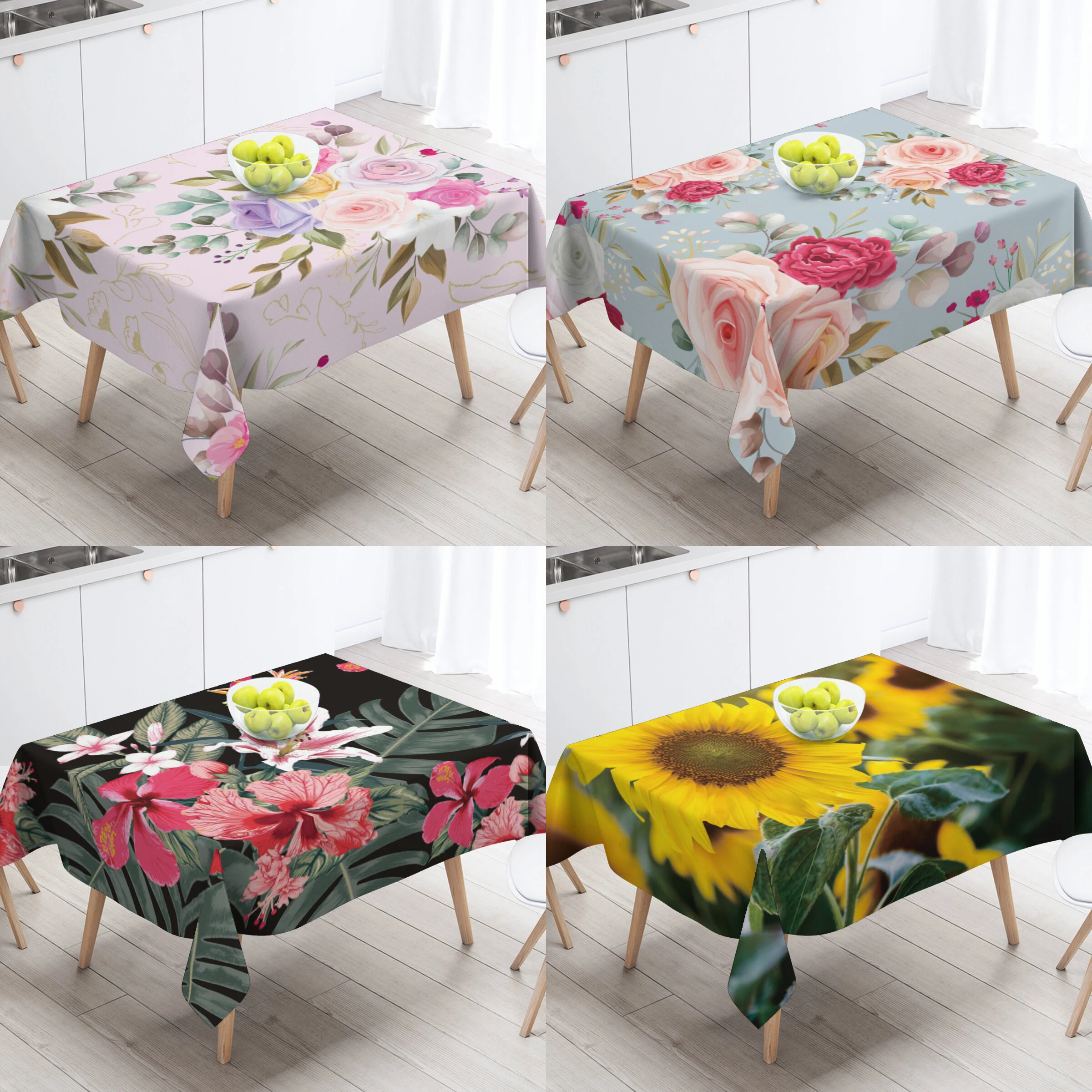 

Скатерть в стиле растений, Декоративная скатерть для свадебных столов, с цветочным узором, водонепроницаемая, для кухни