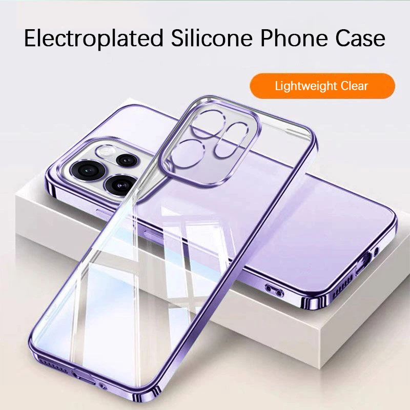 Transparent Plating Silicone TPU Shockproof Thin Phone Case