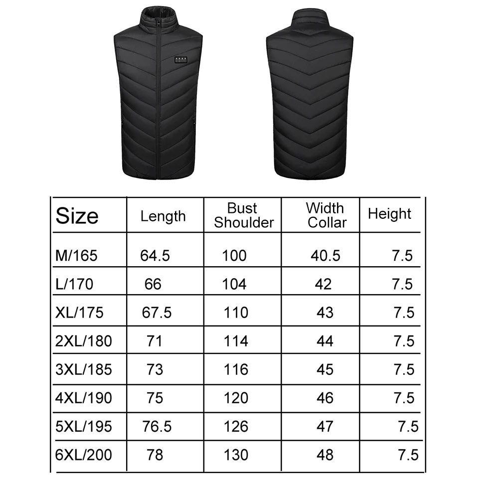 USB Heated Jacket Men Women Electric Heated Vest Heating Vest Bodywarmer Usb Inner Heat Clothes for Outdoor 17 Areas