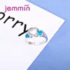 Trendy Heart Blue Opal Ring for Women Femme Promise Ring High-End 925 Sterling Silver Jewelry Fashion Jewelry Gift 3