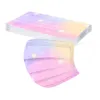 50pc Kids Tie-Dye Gradient Three-Layer Dust-Proof Breathable Disposable Mask Cubre Bocas Desechables Mascara DescartáVel 5
