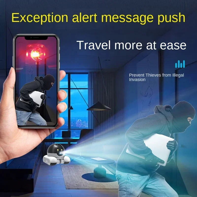 Dual lens, dual screen household 360 degree high-definition  robot monitoring vehicle intelligent camera 5