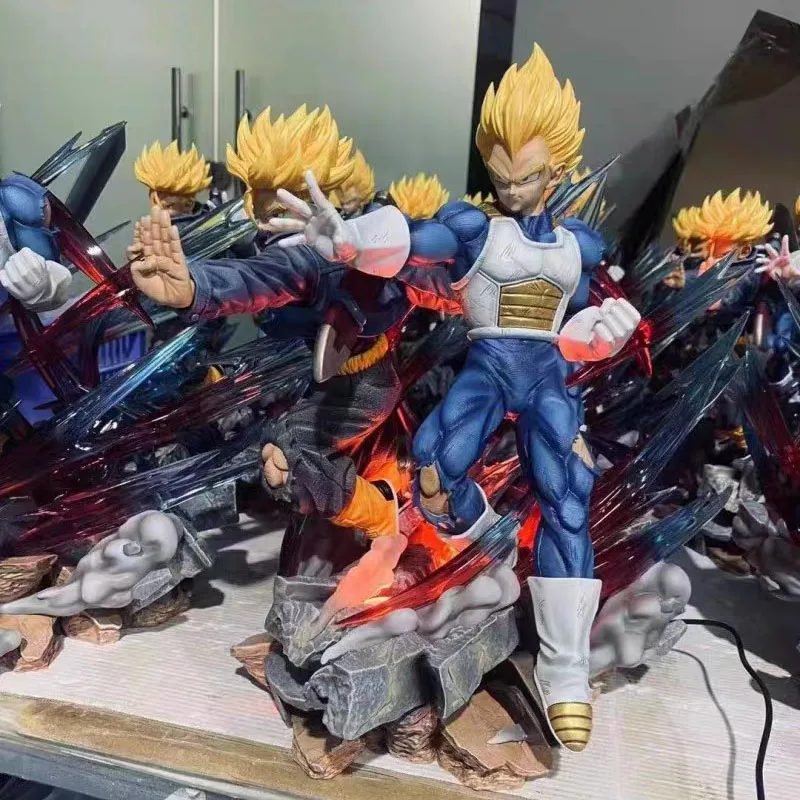 Dragon Ball PVC Action Figure, GK Batalha Vegeta Trunks, Ressonante Pai  Filho Onda Saiyan Vegeta Estátua, Toy modelo, 31cm