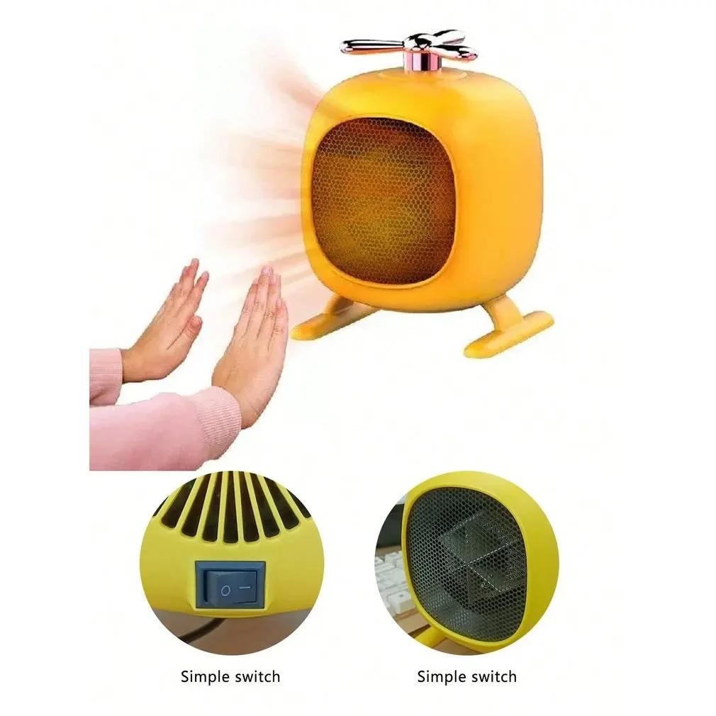 Mini portable heater novelty little cute low noise desktop room portable plug-in electric fan heater home home office winter