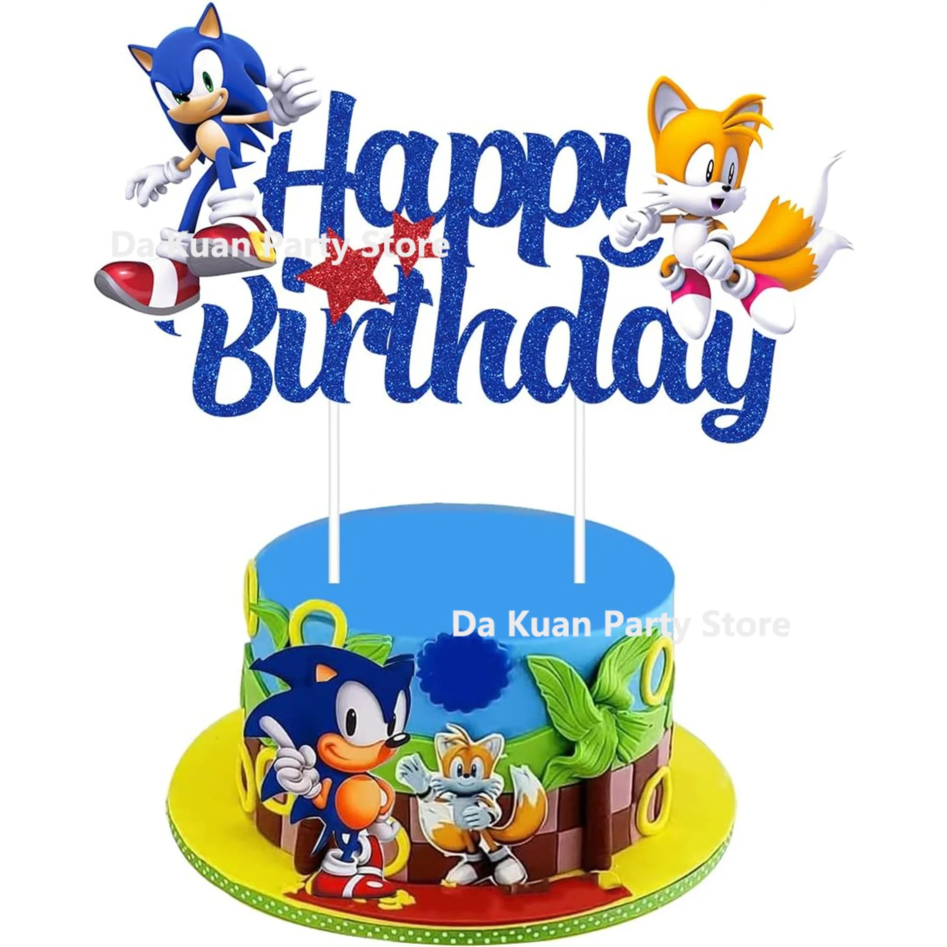 Party Supplies Sonic the Hedgehog Boys Birthday Party Paper Tableware Cake Topper Cupcake Decor Baby Shower Decorations