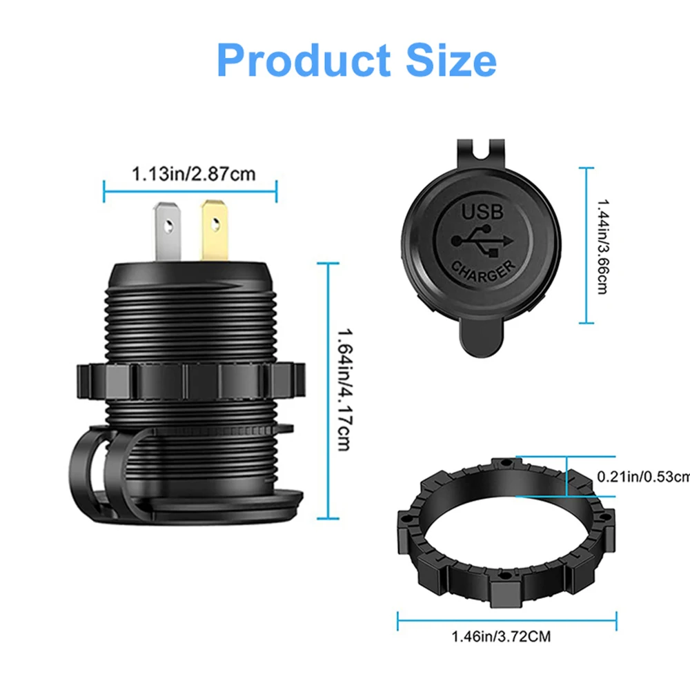 Car Charger Car Phone Charger Quick Charge 3.0 Dual USB Fast Car Charger Waterproof 12V/24V QC3.0 Power Outlet with Touch Switch&Led Light
