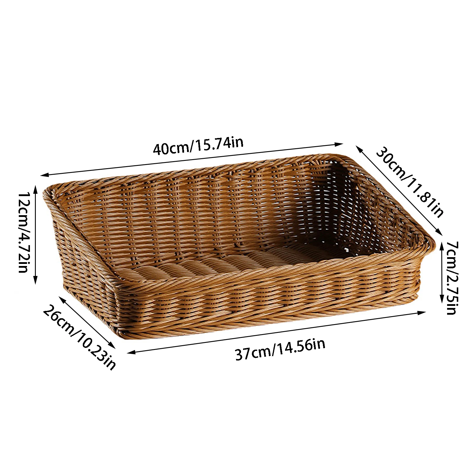 Handwoven Storage Basket Rattan Storage Wicker Baskets Bread Fruit Food Breakfast Display Box Handicrafts Home Decoration 6