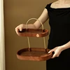 Solid wood multi-layer cosmetic storage box desktop dresser shelf perfume lipstick advanced skincare storage racks 2