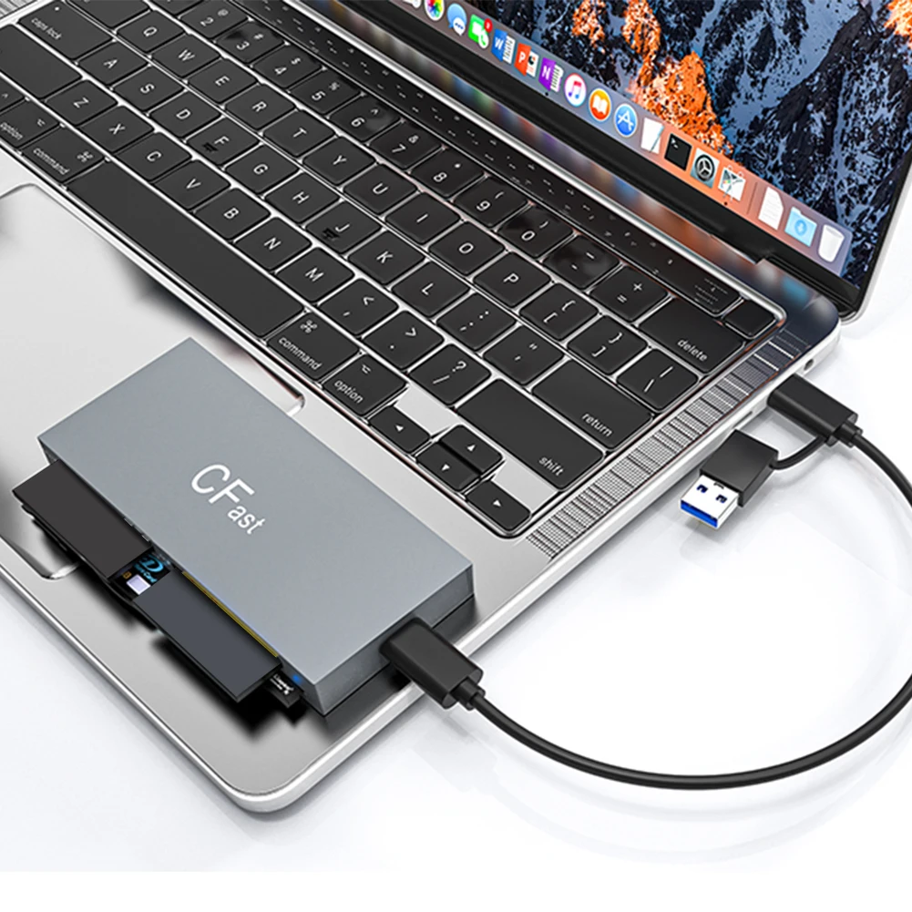 CFast Card Reader 5Gbps Memory Stick Pro Duo Adapter USB 3.0 USB C USB C CFast 2.0 Card Reader for CFast CF MS SD TF XD Card