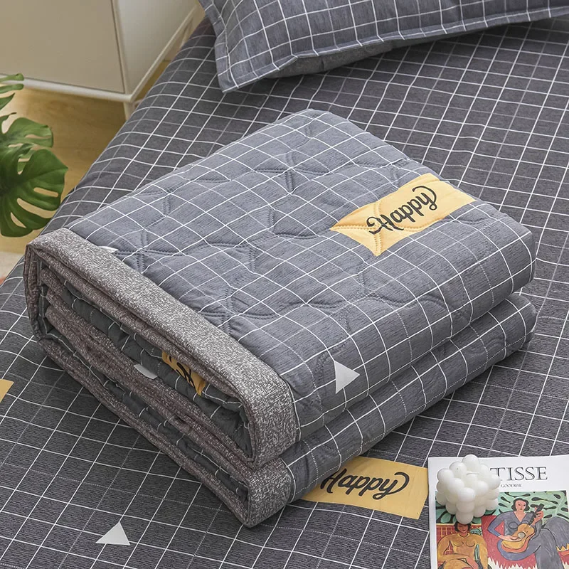 Soft Skin Friendly Summer Quilt Set or Single Quilts Lightweight Breathable Thin Comforter Sets Washable Single Double Blanket