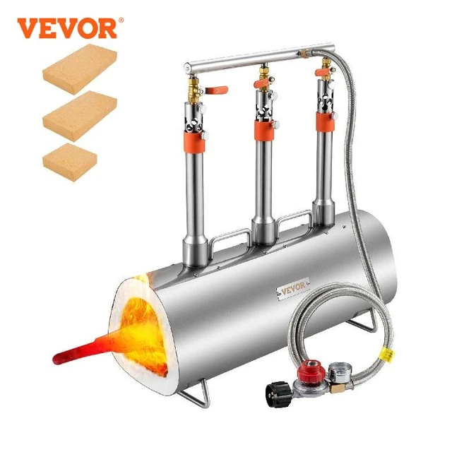 VEVOR Propane Forge Portable, Triple Burner Tool and Knife Making, Large  Capacity Blacksmith Farrier Forges, Mini Furnace Blacksmithing, Stainless  Steel Gas Forging Tools and Equipment, Oval