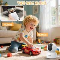 Caméra de sécurité intelligente BoyKeep 2K WiFi double bande 5G/2.4GHz, caméra de surveillance intérieure, 360° °   PTZ, vision nocturne infrarouge, audio bidirectionnel 5