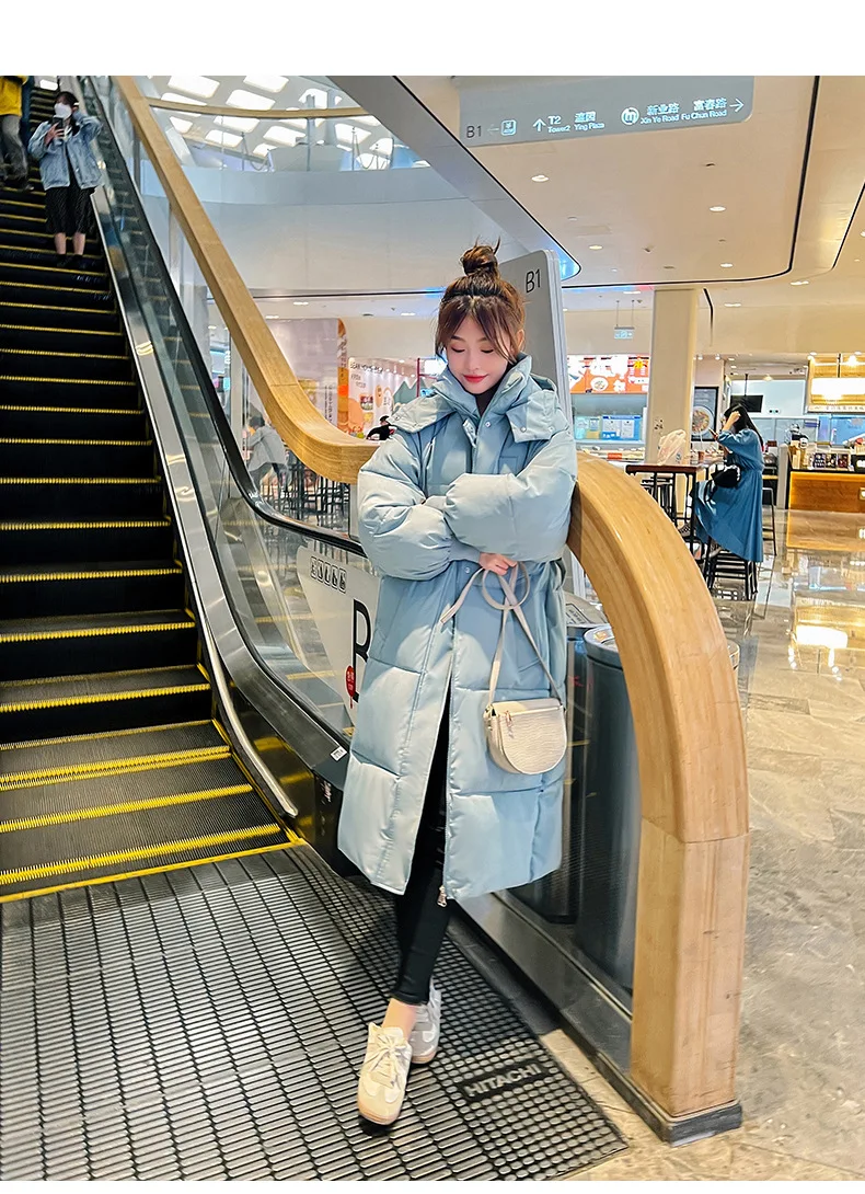 Thick -30 Degree Parka Women Winter Long Over-the-knee Down Jacket Female Loose Hooded Winter Jacket