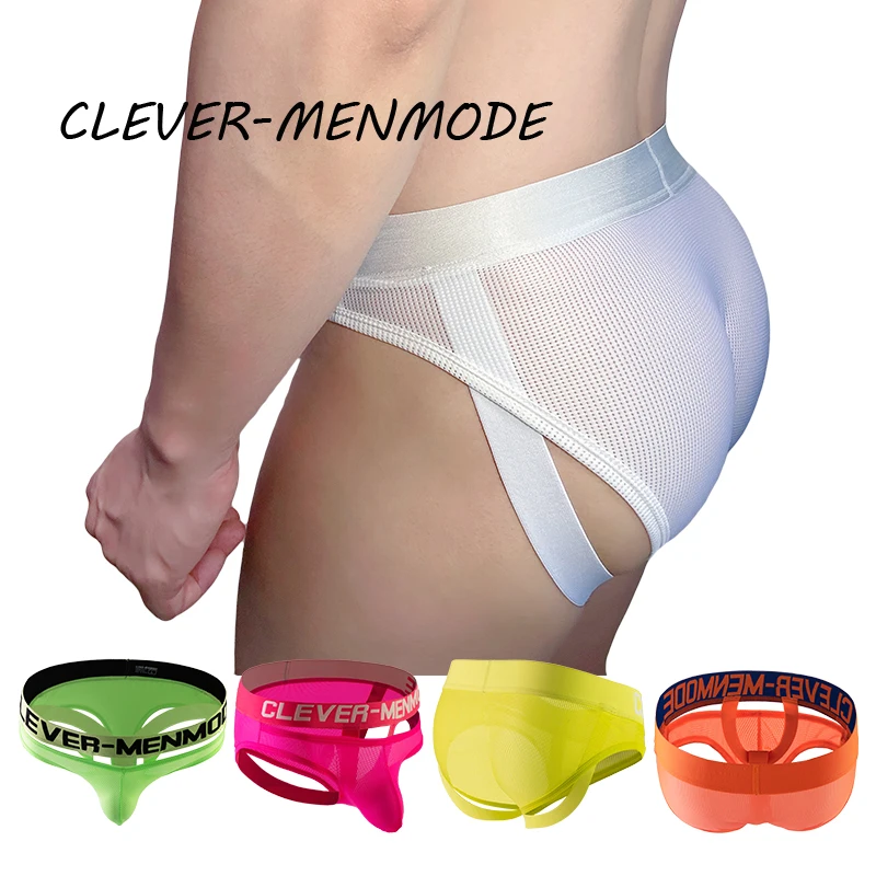 

Men's Sexy O Ring Cross Slings Elephant Nose Briefs V mesh Ultra-Thin Lingerie Mini Micro Panties Lifting Protruding Underwear