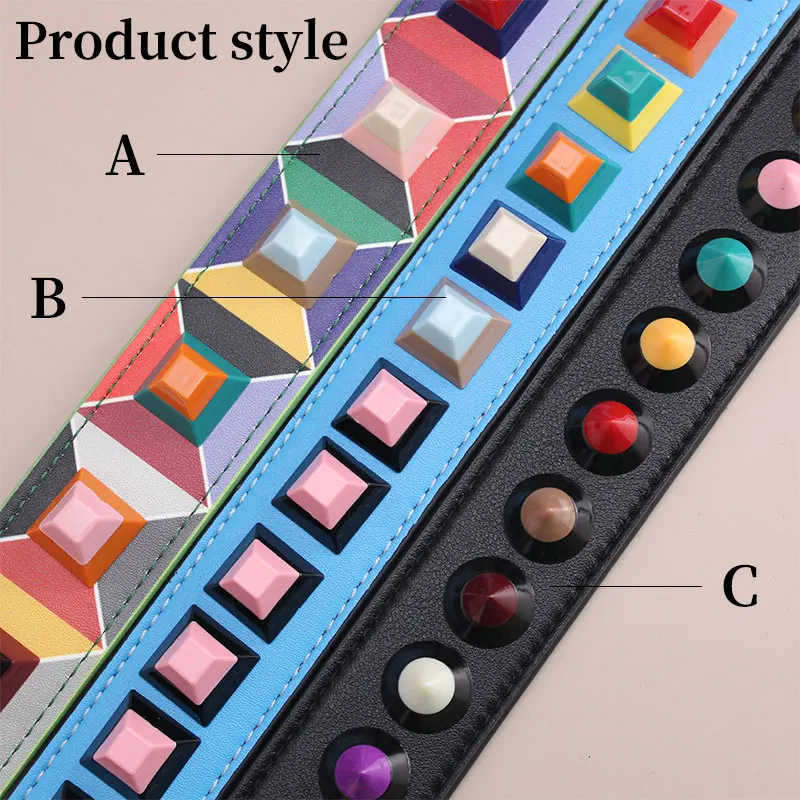 TINBERON Luxury Handbag Shoulder Bag Strap With Rivet Woman Handbag Accessories Replacement DIY Shoulder Strap Leather Bag Strap