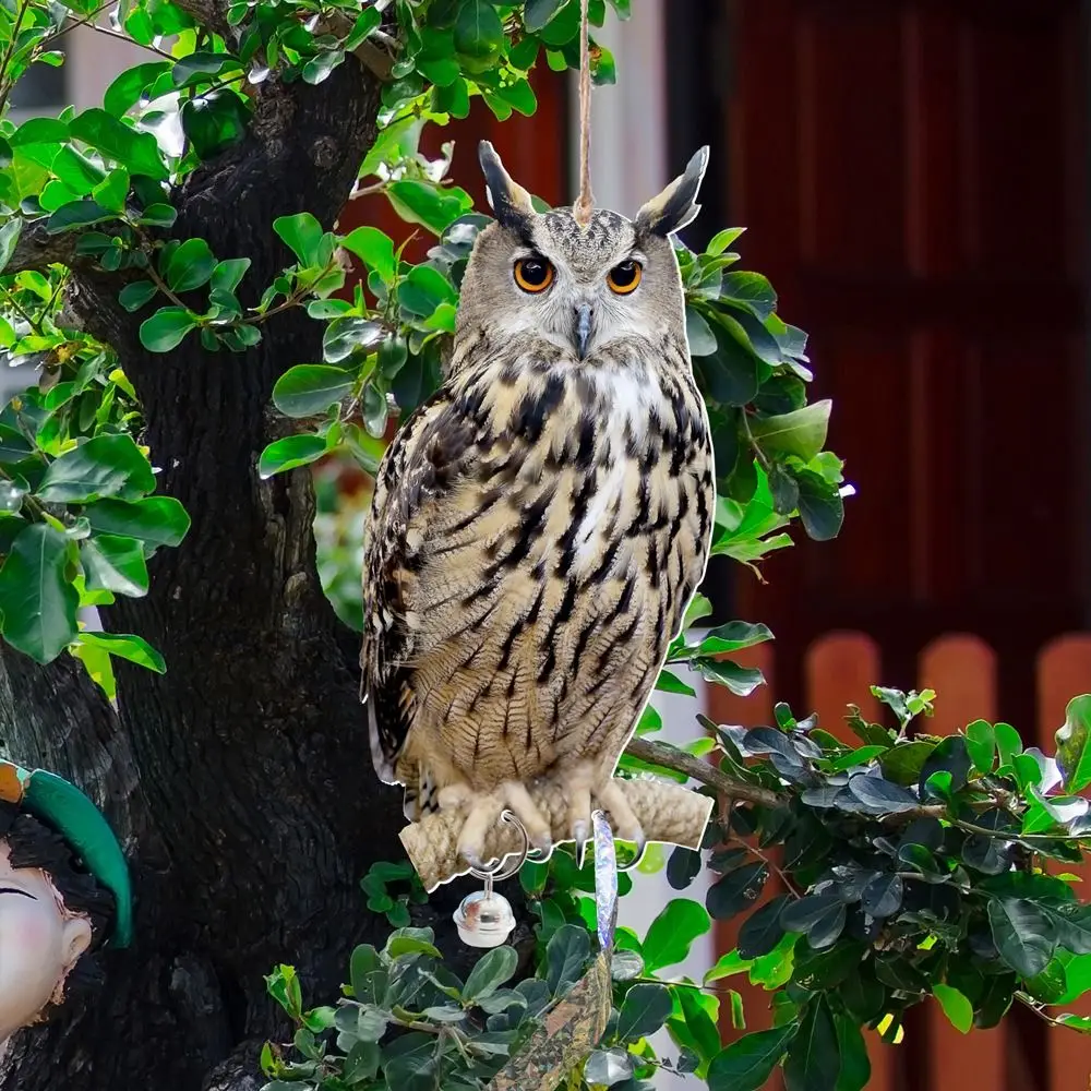 Bird Repellent Tool Owl Scarecrow Waterproof Hanging Fake Scare Device Rectangle Repeller Patio bird repellent device