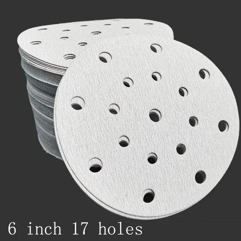 Sanding Discs Dry Sanding Disc 6 Inch 17 Hole Round for Car Putty Polishing