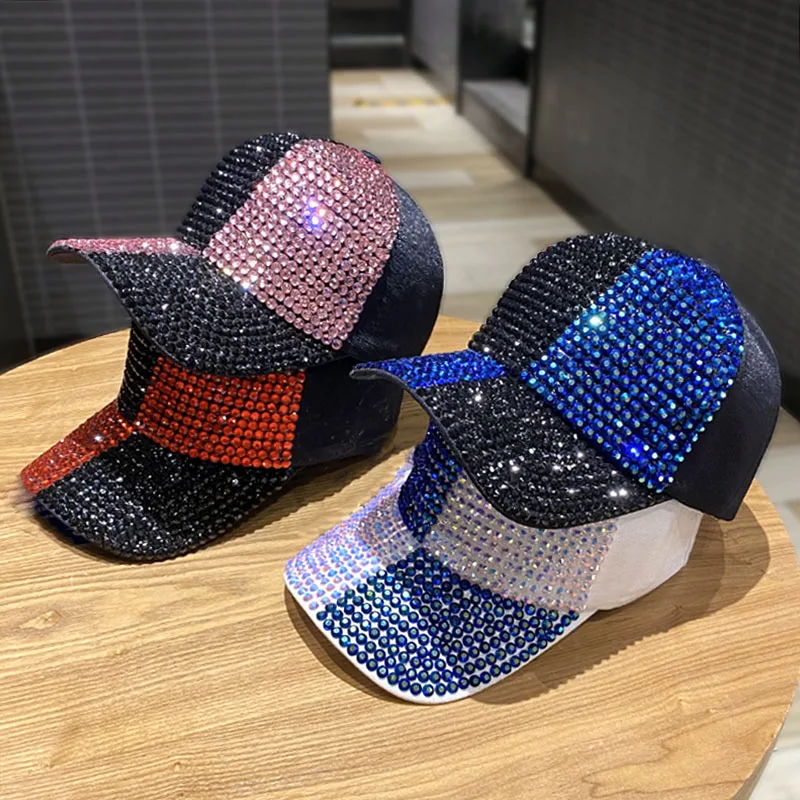

Women's Hat High-quality Handmade Diamond-encrusted Cap Children's Fashion All-match Face Display Small Baseball Cap Shiny