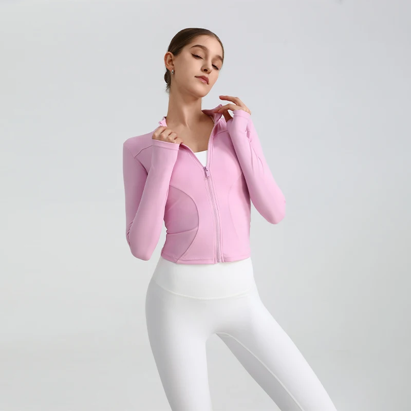 2025 New Fashion Fitness Sports Jacket Women Spring Summer Running Long Sleeve Waist Cinching Yoga Casual Ladies Versatile Tops