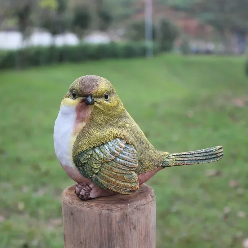 1pcs/4pcs Natural Simulation Resin Bird Garden Set Indoor Decoration Craft Small Ornaments Garden Living Room Decoration