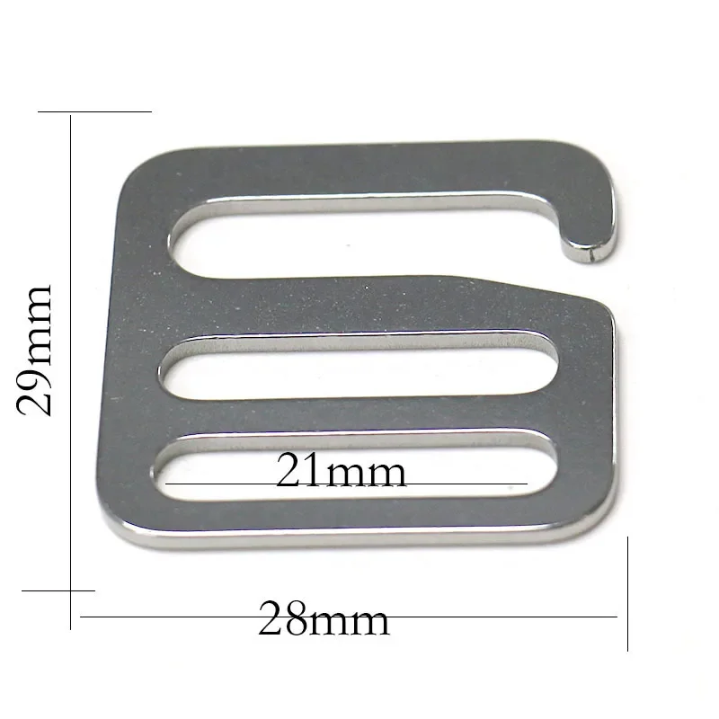Description Picture 6 of item1PC Stainless Steel Adjuster Square Buckle "6" Shape Tri-glide Hook Clasp for Leathercraft Bag Strap Webbing Parts Accessories