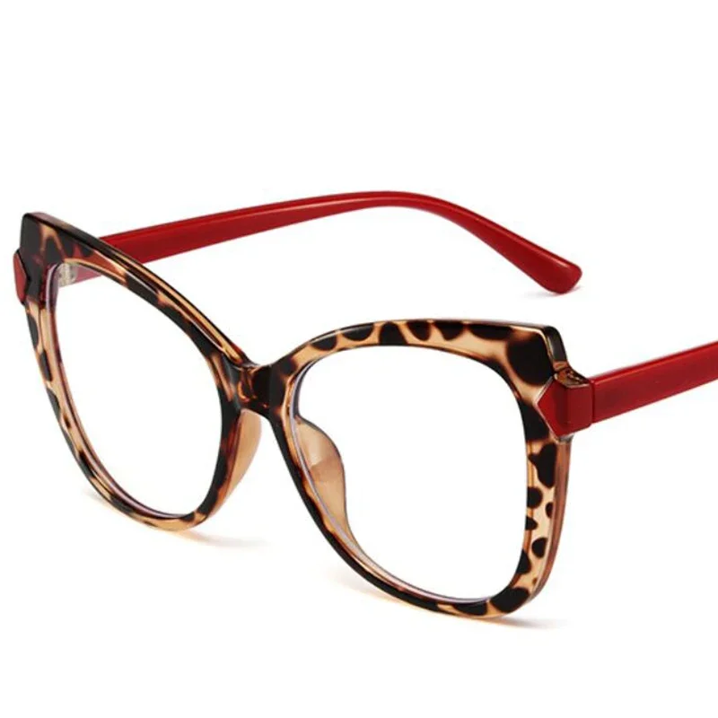 Luxury Brand Oversized Cat Eye Reading Glasses Women Vintage Eyeglasses TR90 Computer Blue Protection Glasses Leopard Red reading glasses anti blue light glasses