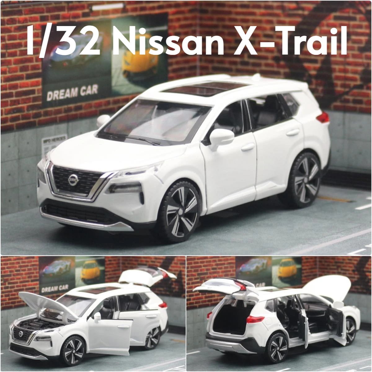 1/32 Nissan X-Trail SUV Miniature Diecast Toy Car Model Sound