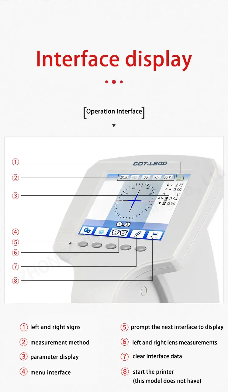 220V New L800 Automatic Computer Focal Meter Inspection Film Optical Shop Optica
