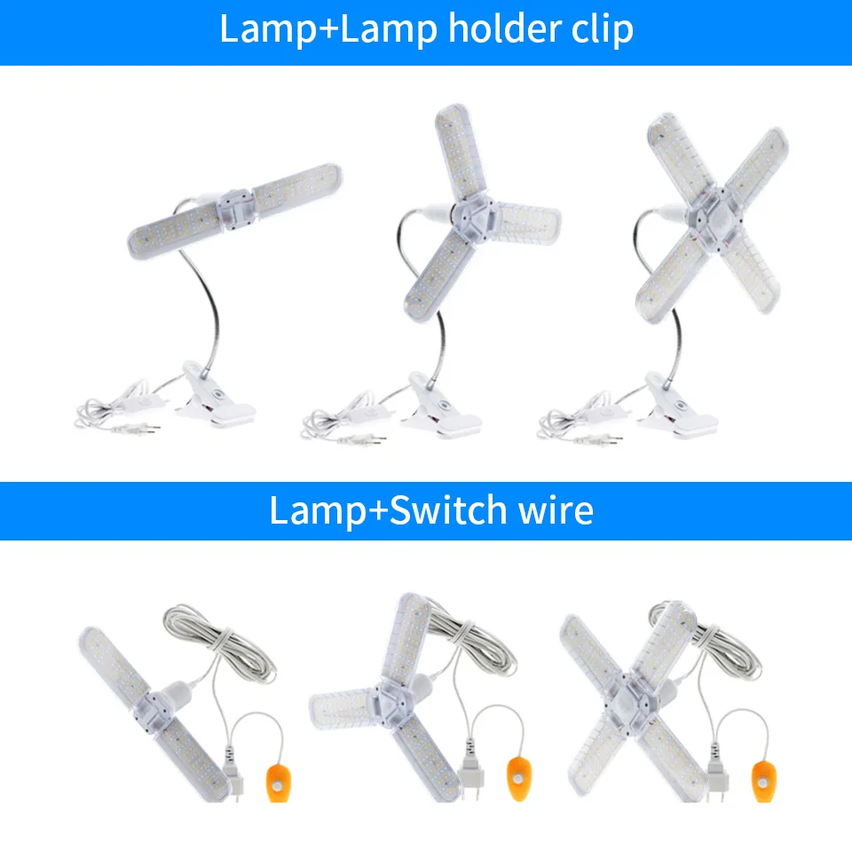 LED Grow Light LED Bulb Lamp 24W 36W 48W Foldable Full Spectrum For Indoor Plants