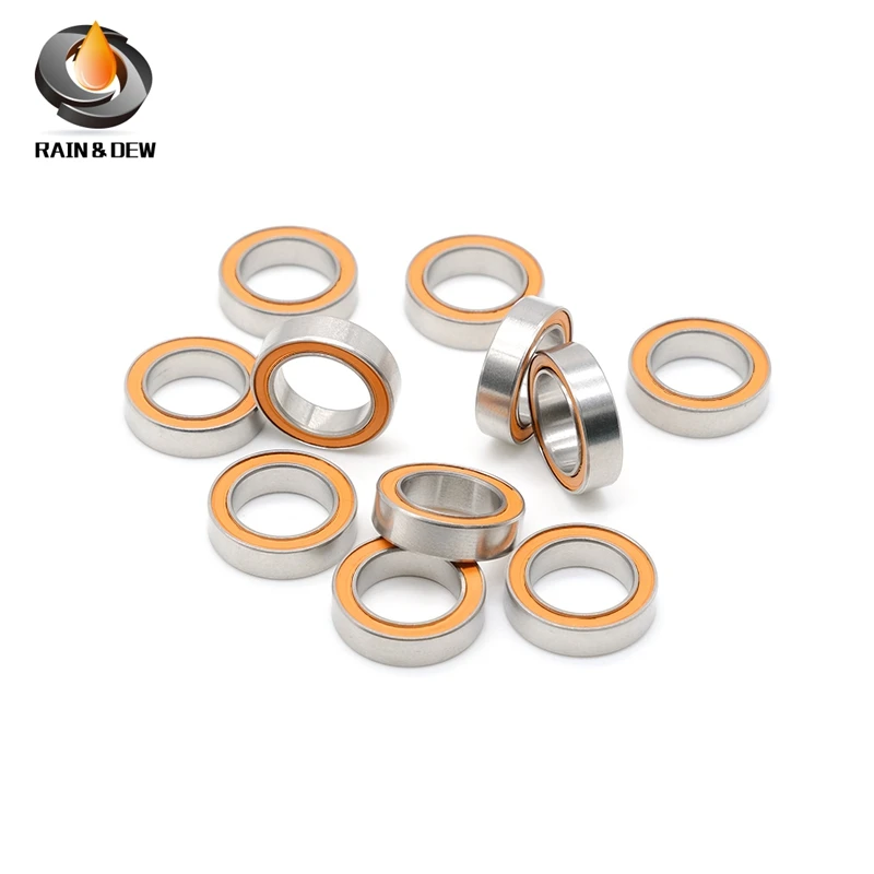 aço inoxidável, S6700RS CB S6700 2RS CB ABEC7, 10x15x4, S61700, 2Pcs