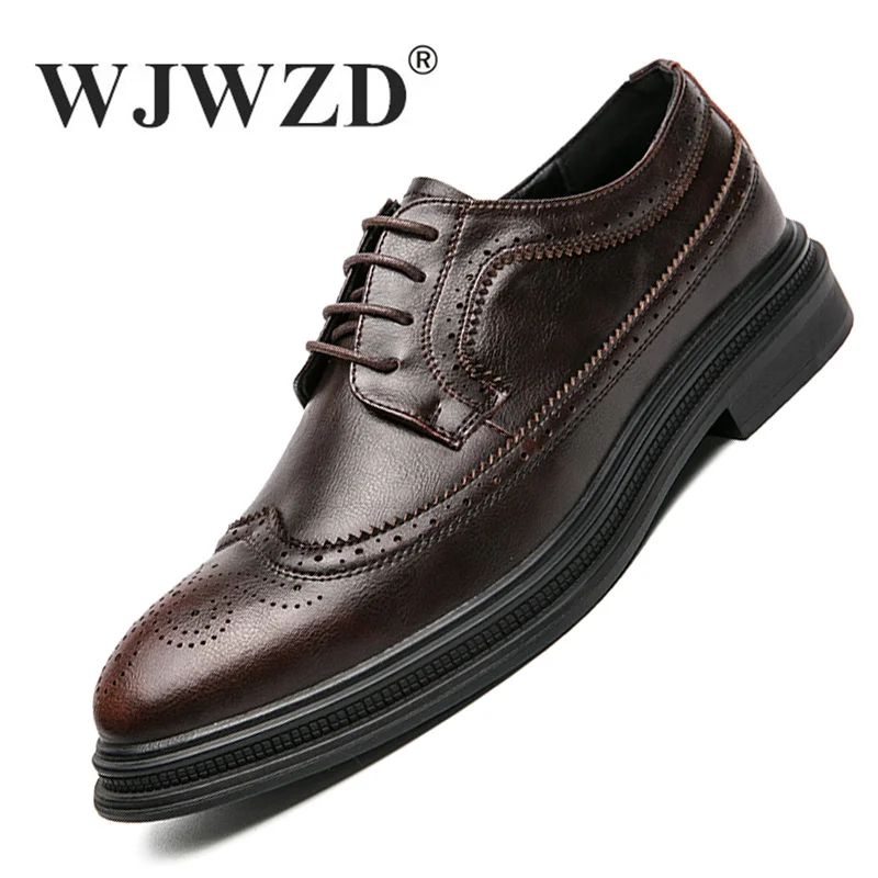 

Genuine Leather Men Men Brogue Shoes Lace Up British Business Casual Shoes Men Leisure Shoes Luxury Oxford Shoes Zapatos Hombre