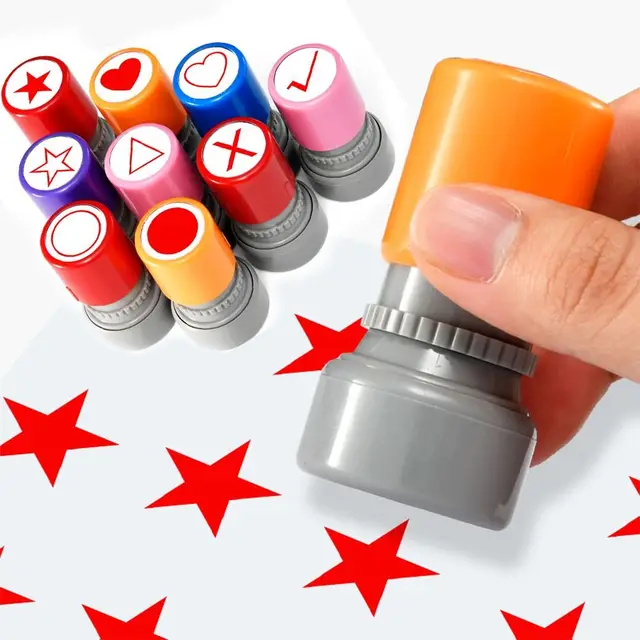 Pocket Multi Pattern Math Geometry Stamp Self Inking Triangle Teacher Use Stamp Trapezium DIY Mini Drawing Stamp Primary School 2