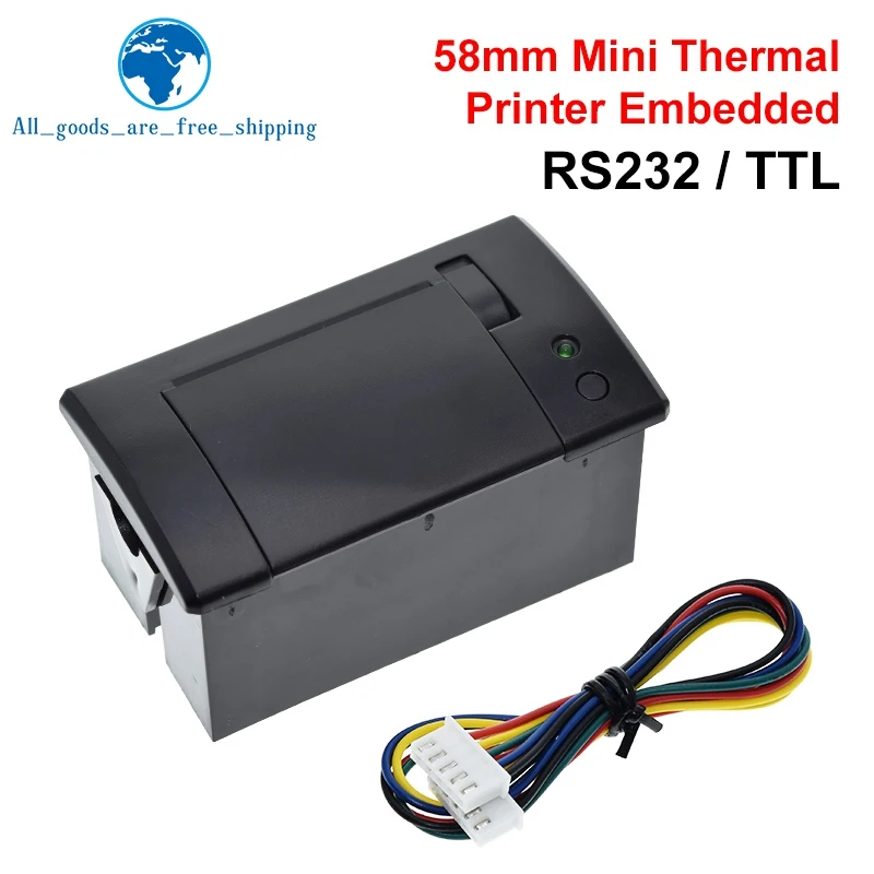 TZT 1/3PCS 58mm Mini-Thermodrucker Eingebetteter POS-Belegticketsdrucker mit Schnittstelle RS232/TTL-Verwendung mit 5V-9V für Arduino